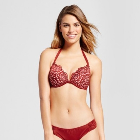 Shade & Shore Push Up Halter Bikini Top Size 36D - Picture 1 of 7